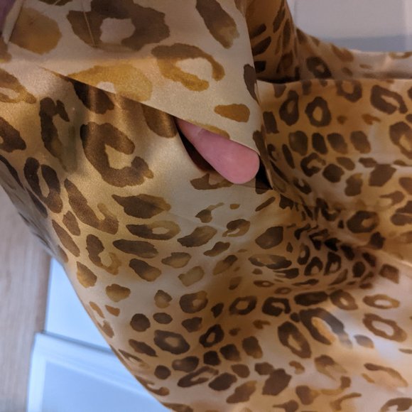 MOB WIFE !! |  NEVER WORN!! | Y2K VTG | SILK |  LEOPARD PRINT Sheath Dress!!  14 - Picture 10 of 10